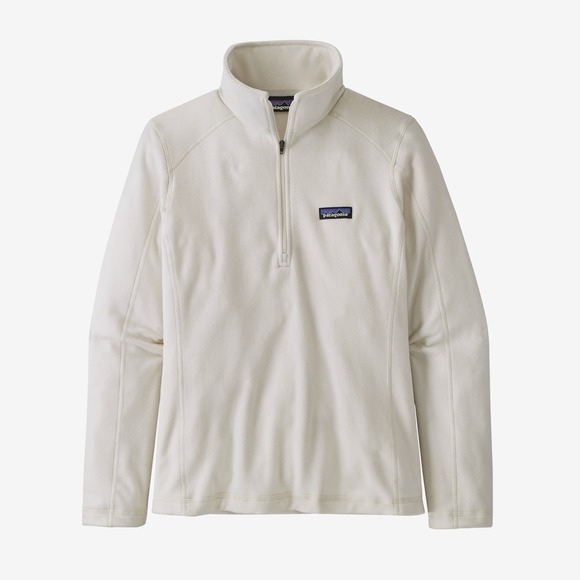 Patagonia Sweaters - Patagonia Micro D 1/4 Zip Womens S Birch White Fleece Base Layer Outdoor Gorpcor